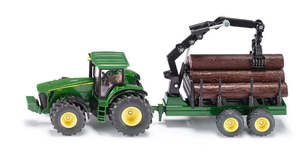 SIKU 1954 John Deere 8430 Tractory with Forestry Trailer