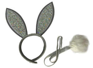 Easter: Glitter Bunny Ears & Tail Set