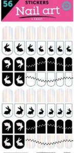 Easter: Easter Stickers Nail Art Black & White