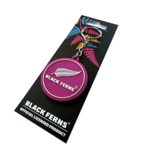 Back To School: Black Ferns Key Ring - Round (Pink)