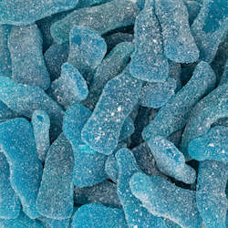 Blue Lollies: Giant Blue Raspberry Bottles 100g