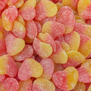 Orange Lollies: Sour Peach Hearts 280g