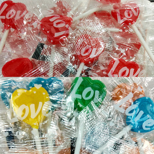 Red: Heart Lollipops 12g