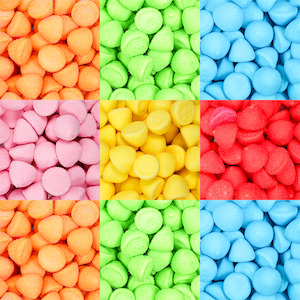 Single Colour Lollies: Paintballs 100g (Kingsway)