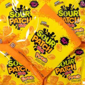Sour Lollies: Sour Patch Kids Peach Peg Bag 101g