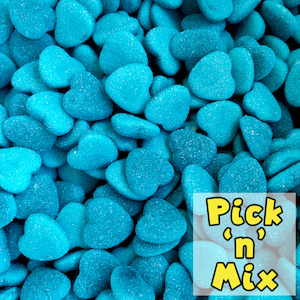 Blue Raspberry Hearts 100g (Pick 'n' Mix)