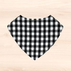 Black Gingham Dribble Bib