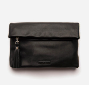 Products: Lily Clutch Black Eco tanned leather by Stitch & Hide