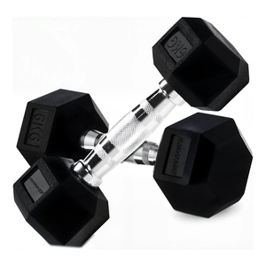6kg Rubber Hex Dumbbell Single Unit Conditioning