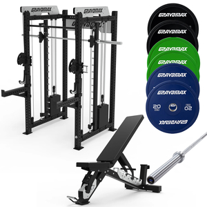 Products: Smith Machine Package with Adjustable Bench and Plates Set