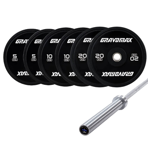 Products: Barbell Set 70kg Bumper Plates with 20kg Bar