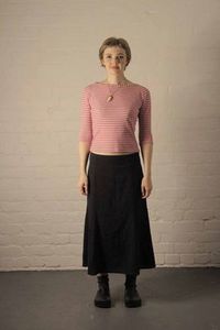Pink Stripe Boatneck