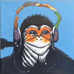 HAND OIL PAINTING Monkey - 60X60CM