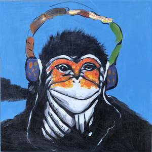 HAND OIL PAINTING Monkey - 60X60CM