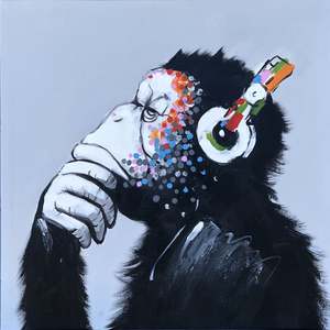 HAND OIL PAINTING Monkey - 60X60CM