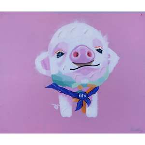Paintings: HAND OIL PAINTING 1905B16 - Comic Pig, 60cm x 50cm