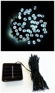 Solar OUT/INDOOR Fairy Lights  ICE WHITE 15M - 8 MODEs
