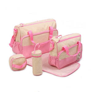 Baby Gear: Nappy/Diaper Bags 5pcs including two bags, Pink