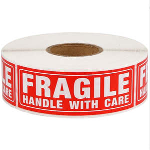 Business Farming Industry: Fragile Label Roll - Self-adhesive, 76 x 25mm, 500 Labels/roll