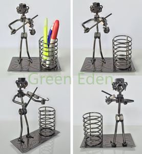Office Equipment Supplies: Iron Craft, Metal Musician Sculpture with Pen Holder - C017