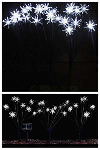 One Solar Light- 3 LED starbursts sticks, Icewhite