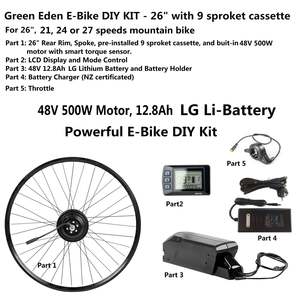 E Bike Kits: E-Bike DIY Kit - convert 26" mountain bike to EBike, 48V 500W,12.8Ah LG