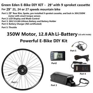 E-Bike DIY Kit - convert 29"/700c bike to E-Bike, 36V 350W motor, 12.8Ah LG