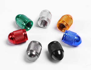 Other Bike Accessories: Bike Tube Schrader Valve Cap - Aluminum, Black, 2pcs