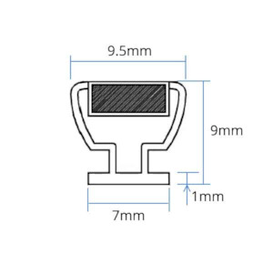 GJ99 Shower door seal with magnet - Green Home Bathroom