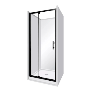 Products: 900x900x900 Black Framed Alcove Swing Door Shower Box - Green Home Bathroom