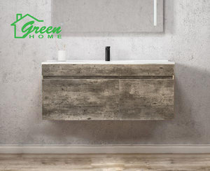 Products: Marble Grey Wall-hung vanity with ceramic basin GHOL-1200 - Green Home Bathroom