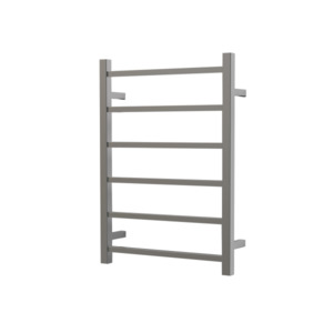 Products: W500xH800 - Brushed Nickel Heated Towel Rail - Square - Green Home Bathroom