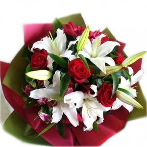 Valentine's Day: Red Rose and White Lily