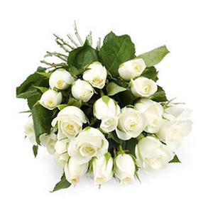 Valentine's Day: White Rose Bouquet