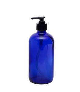 Glass Bottles: 500ml Blue Glass Bottles with Pump Top