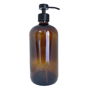 1 Litre Amber Glass bottle – with Foaming Soap Dispenser