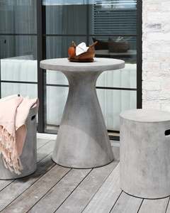 Corfu Pedestal Concrete Outdoor Dining Table - 65cm