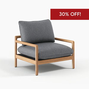 Outdoor Sofas: Devon Opito Outdoor Single Seater Armchair - Cast Slate