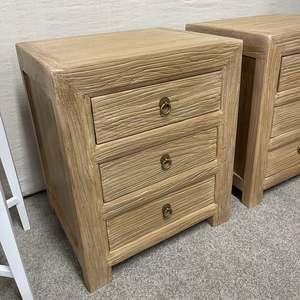 Oklahoma Bedside Table - 3 Drawer - Natural
