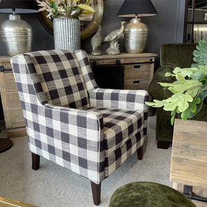 Sherwood Armchair - Made in NZ - Black Check