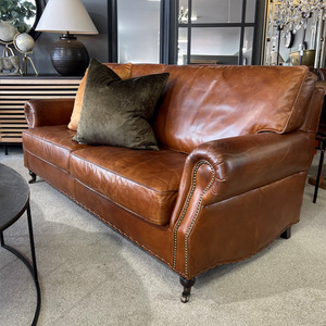 New Arrivals: Winslow Leather 2 Seater Sofa - Aged Brown