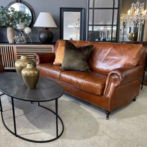 New Arrivals: Winslow Leather 3 Seater Sofa - Aged Brown