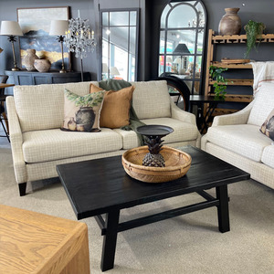 Harper 2.5 + 2.5 Seater Lounge Suite - Check Fabric - NZ Made