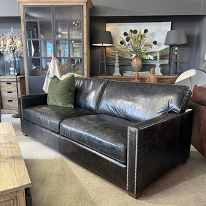 Leather Sofas And Lounge Suites: Viscount William Leather Sofa - 2 Seater -  Fudge