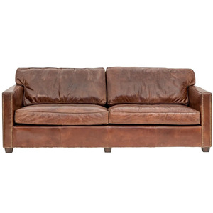 Leather Sofas And Lounge Suites: Camden Leather 3 Seater Sofa - Aged Brown