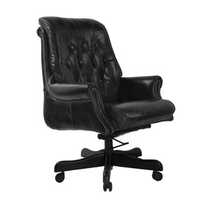 Office Chairs: Belmont Adjustable Leather Office Chair - Aged Black