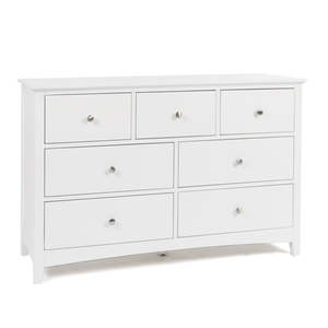 Casey White Bedroom Drawers - 7 Drawer