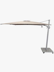 Cantilever Outdoor Umbrellas: Greenslades Cuba Cantilever Umbrella - Horizontal & Vertical Tilt - 3.0m Square - Taupe