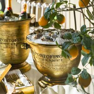Champagne And Ice Buckets: Portofino Gold Champagne Bucket - Short