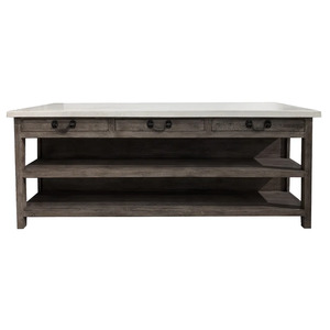 Lars Marble Kitchen Island - Extra Large - Aged Black